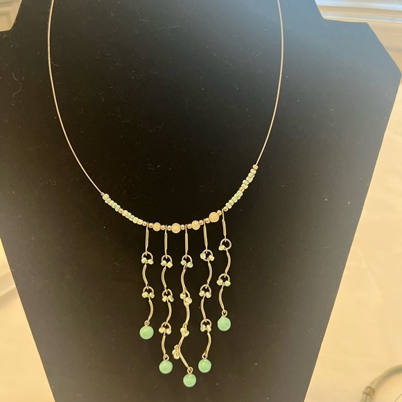 Turquoise aqua color stones necklace - Picture 3 of 3